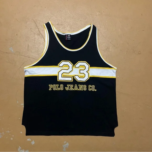 Vintage Men’s Polo Jeans Co. Black Tank Top - Picture 1 of 5